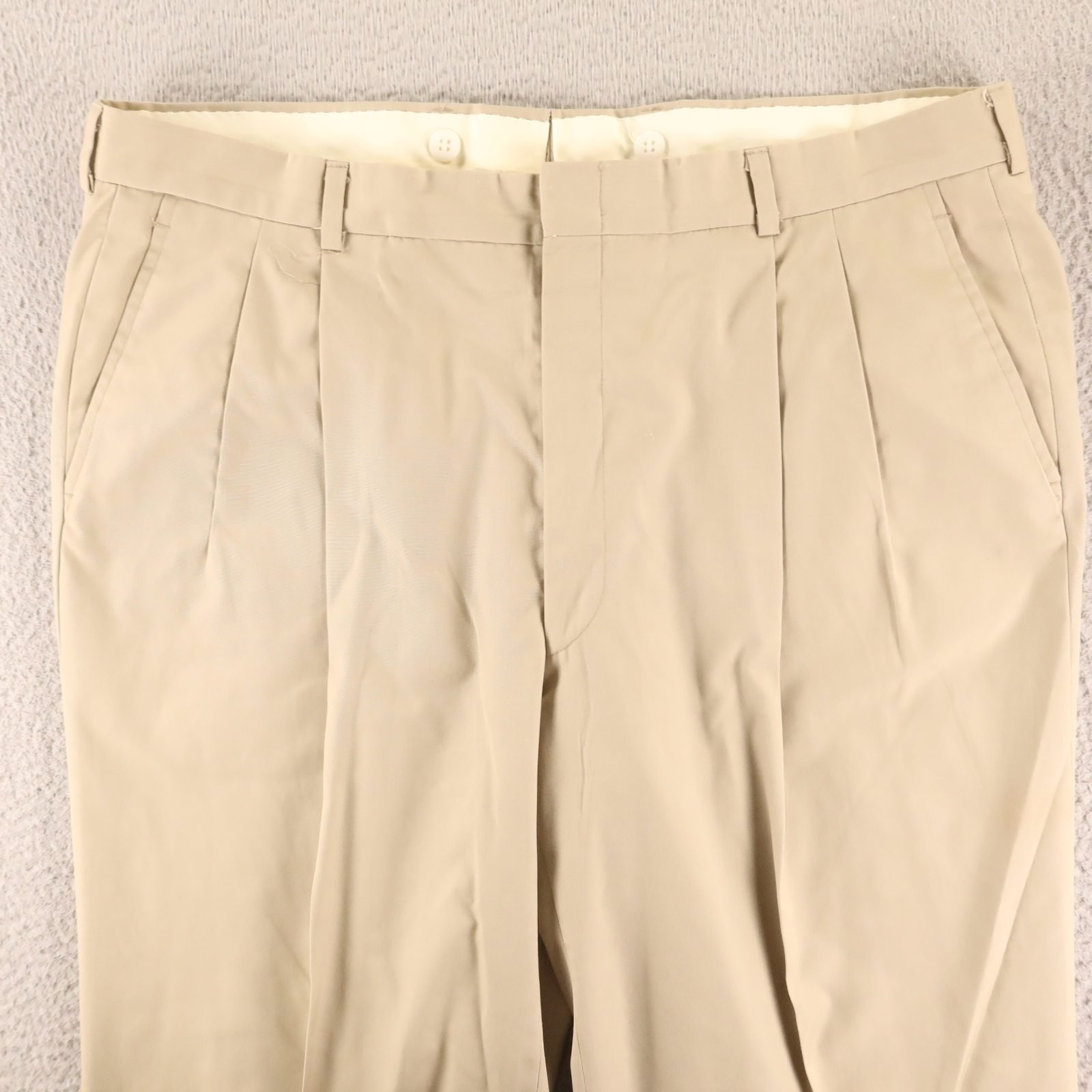 VTG Haspel Suit 42R M 40×29 Beige Jacket Pants Pleated Hopsack