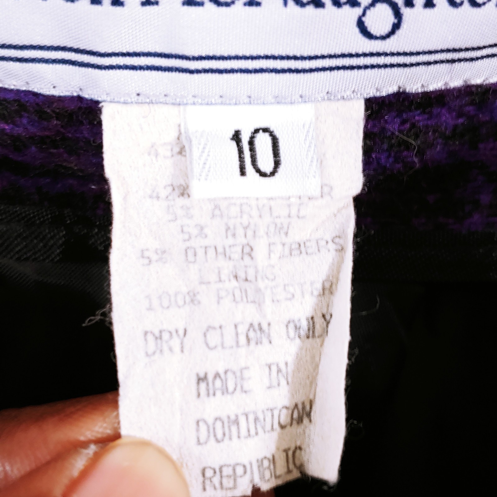 Norton Mcnaughton Tweed Skirt Womens S 10UK Plaid Purple Wool Poly Pleated Lined