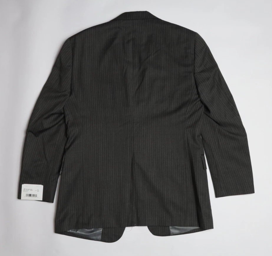 Hickey by Hickey Freeman Wool Suit Size 38 R x 32 W in Grey Stripe Pinstripe