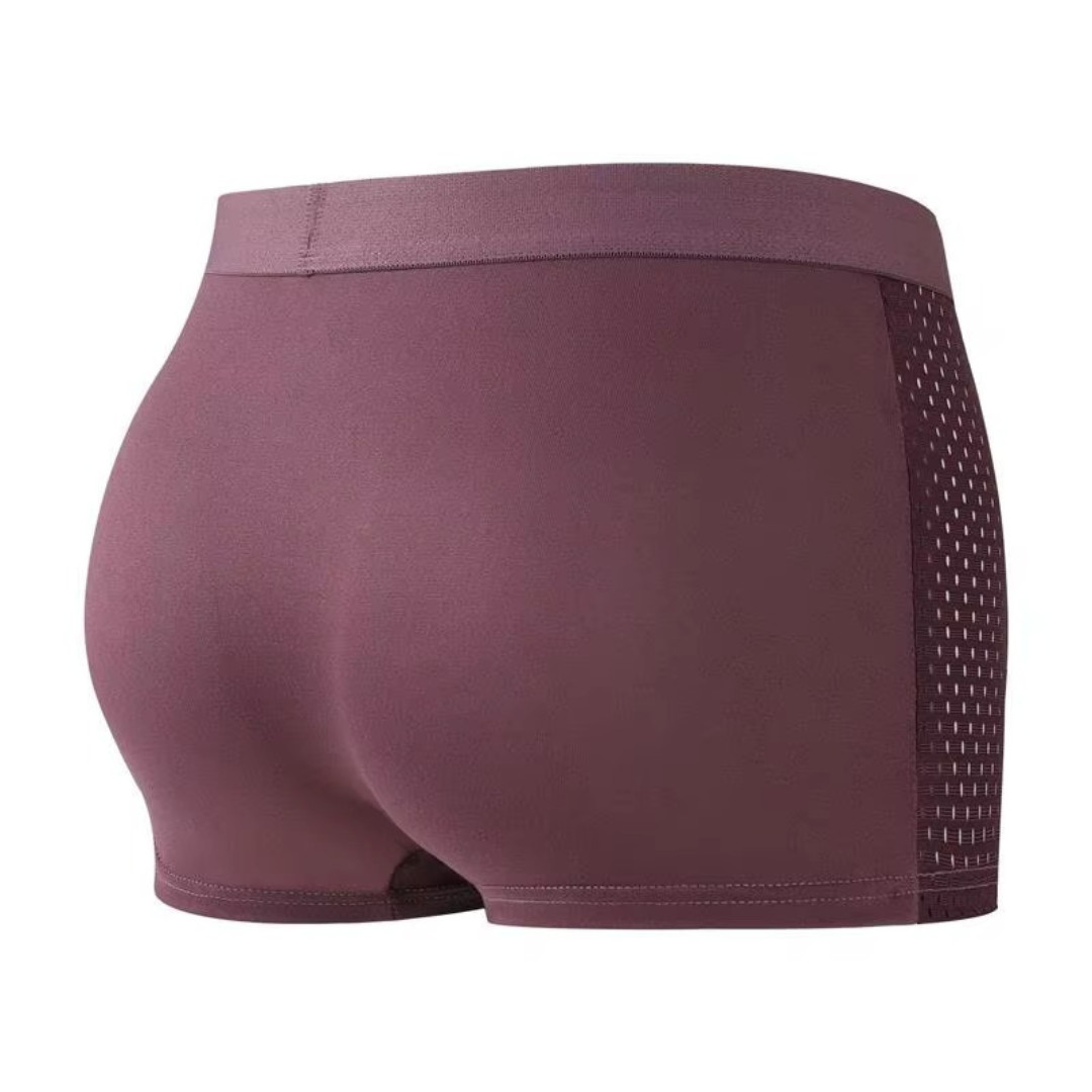 4PCS Men’s Ice Silk Underwear Breathable Boxer Shorts Seamless Satin Soft Briefs