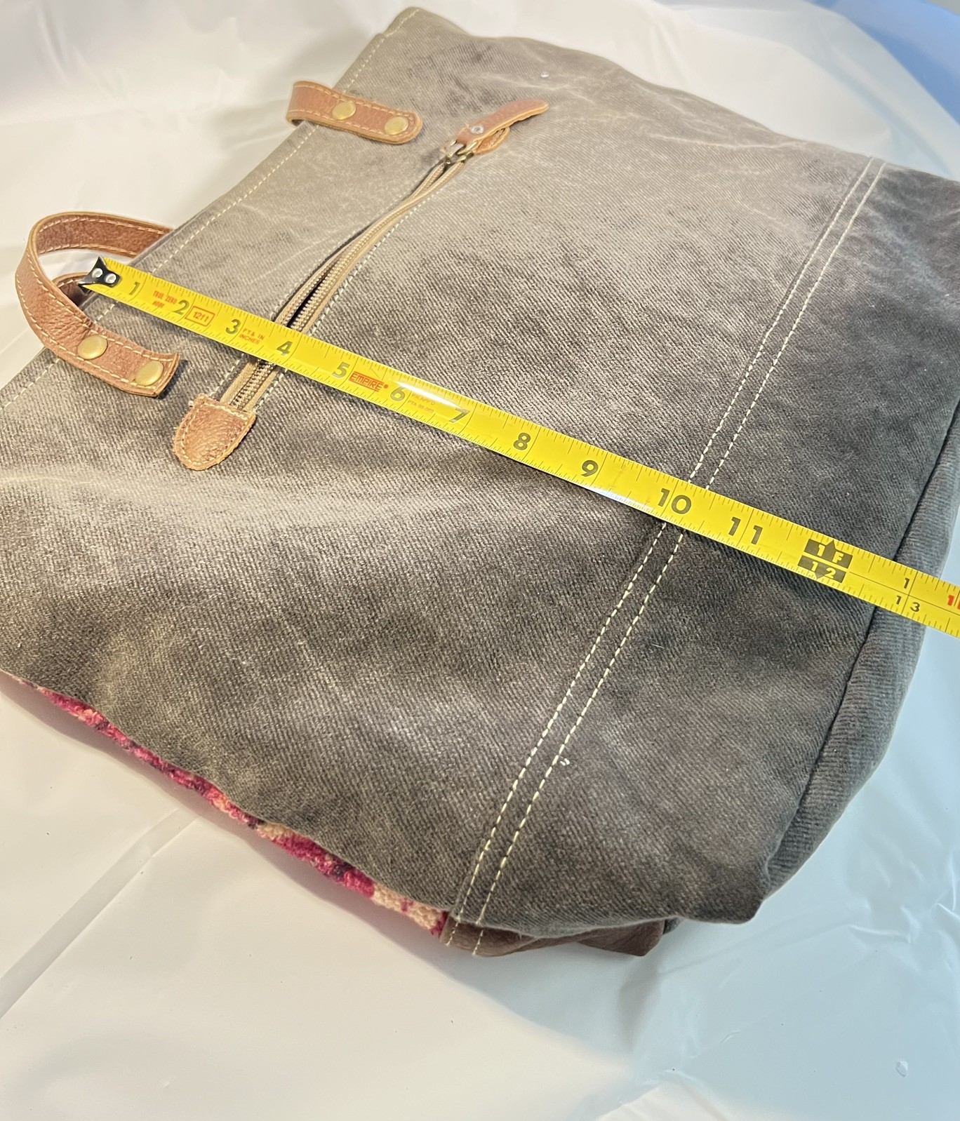 Myra Large Canvas and Leather Purse Shoulder Bag in Pink Floral Flowers