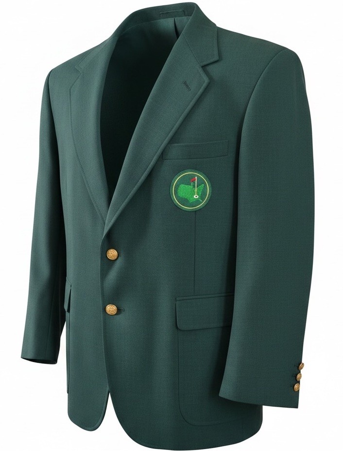 Vintage Stafford Jacket 44S Green Gold Button Masters Patch Sport Coat Golf