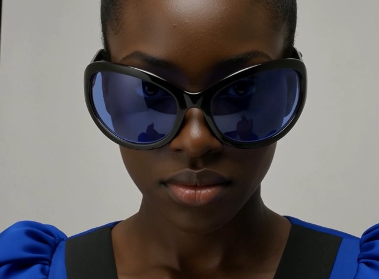 Oversized Sunglasses Blue Yellow Red Purple Lens Black Frame Wrap Around Outdoor