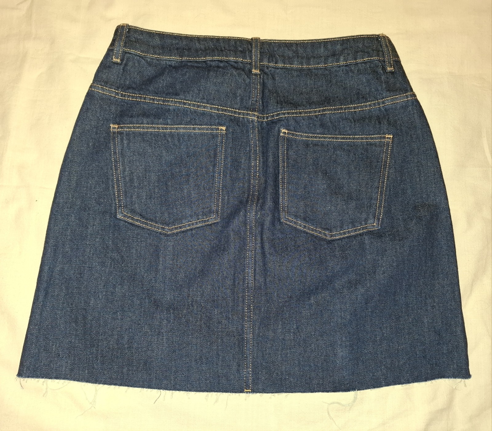 Next Ladies Size 12 Dark Blue Mini Denim Skirt Mid Thigh Length