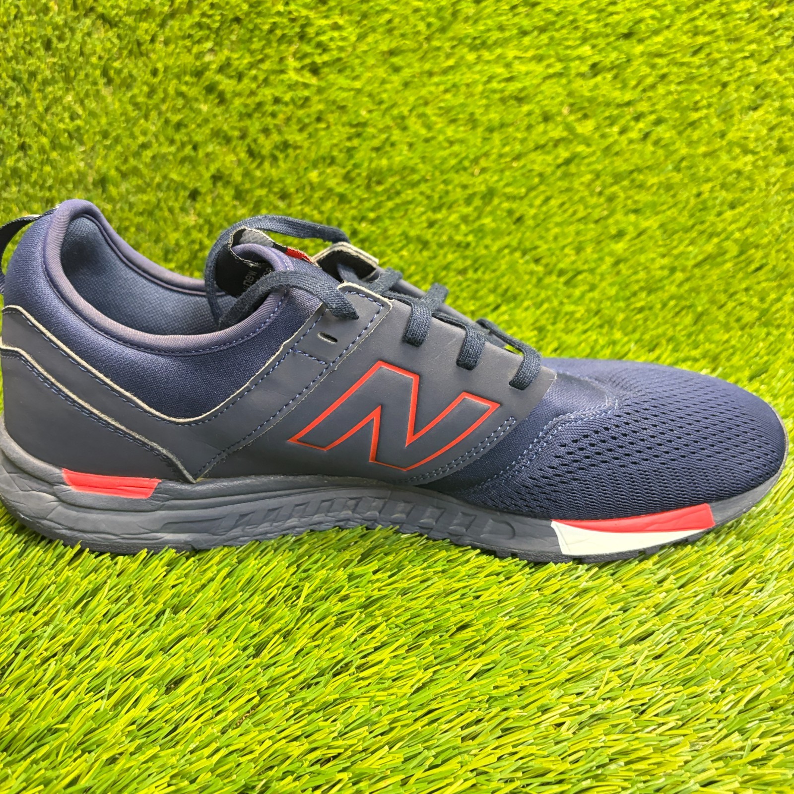 New Balance 247 Mens Size 11.5 Blue Black Red Athletic Running Shoes Sneakers