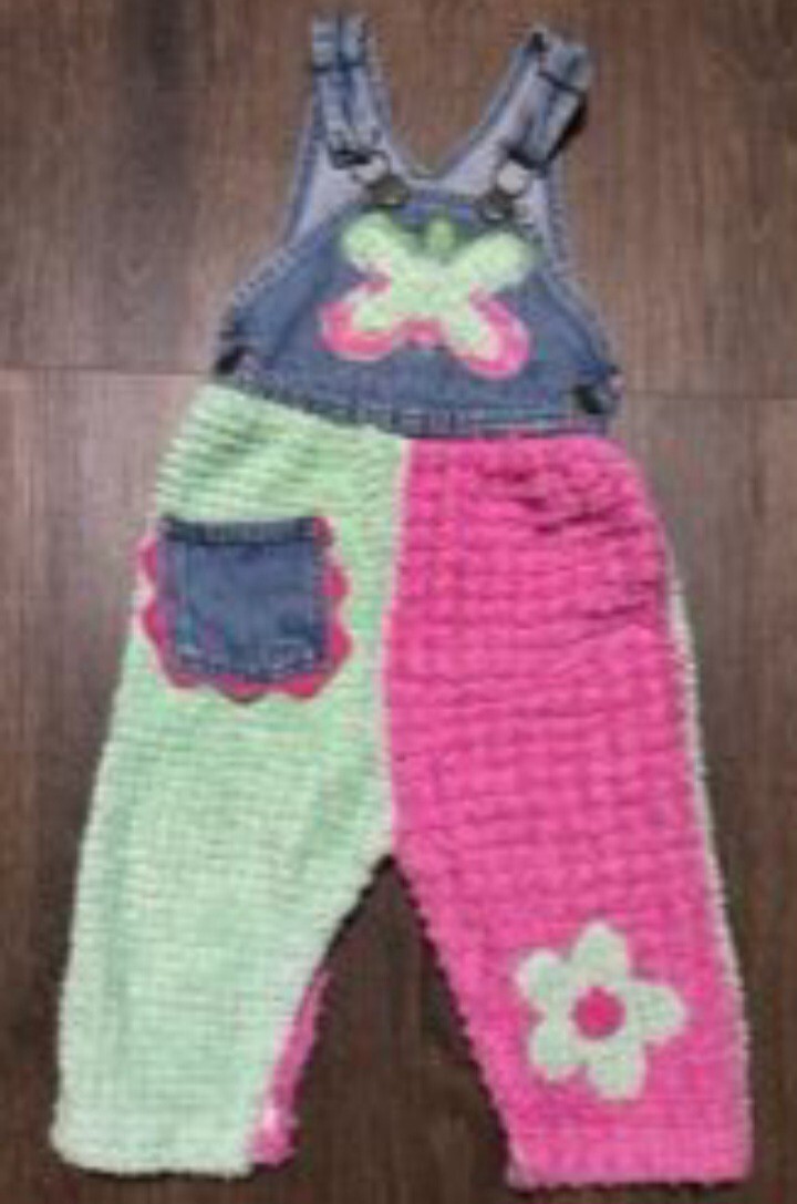 Vintage Oshkosh B’Gosh Pink Butterfly Overalls Girls 18 Month Y2k