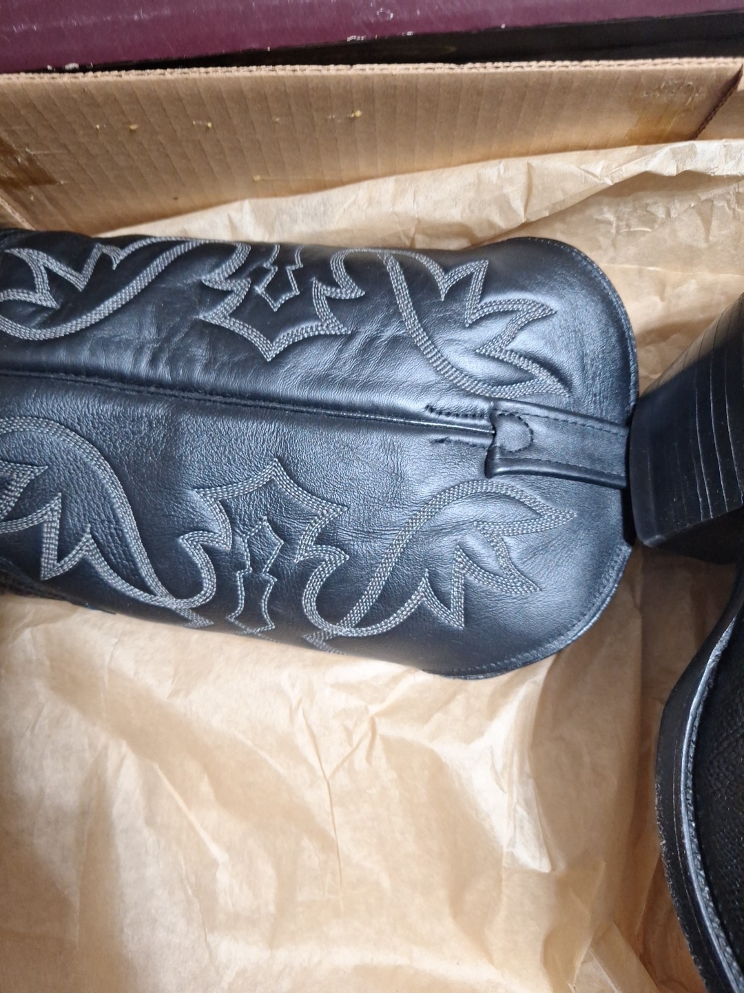 J Chisholm Cowboy Boots 8D, Exotic Ostrich Leg Leather, Excellent. Handmade USA