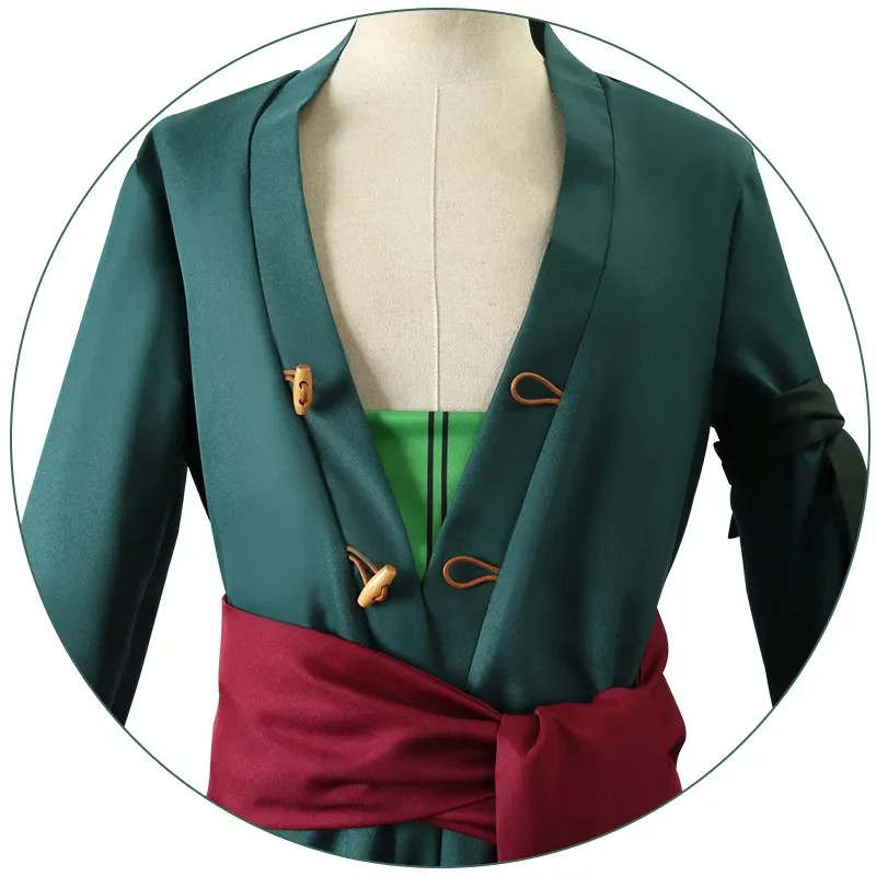 Roronoas Cosplay Costume Anime Kimono Robe Zoro Cloak Uniform Halloween Outfits
