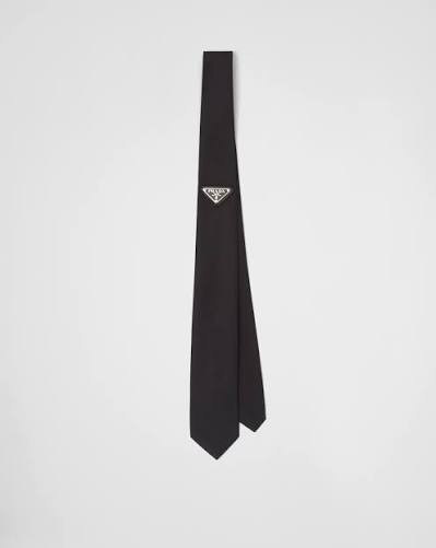 PradaTie Luxury Silk – Triangle Logo W/Box