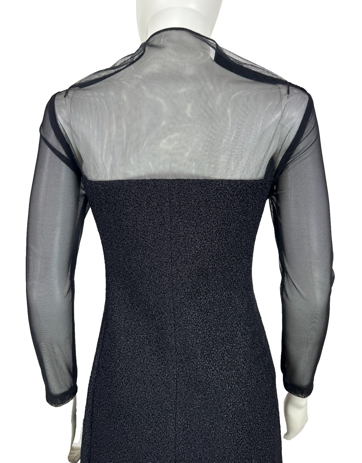 $3K Akris Black Sheer Mesh Cocktail Dress 6 US 42 IT 36 D M Tweed Runway MINT