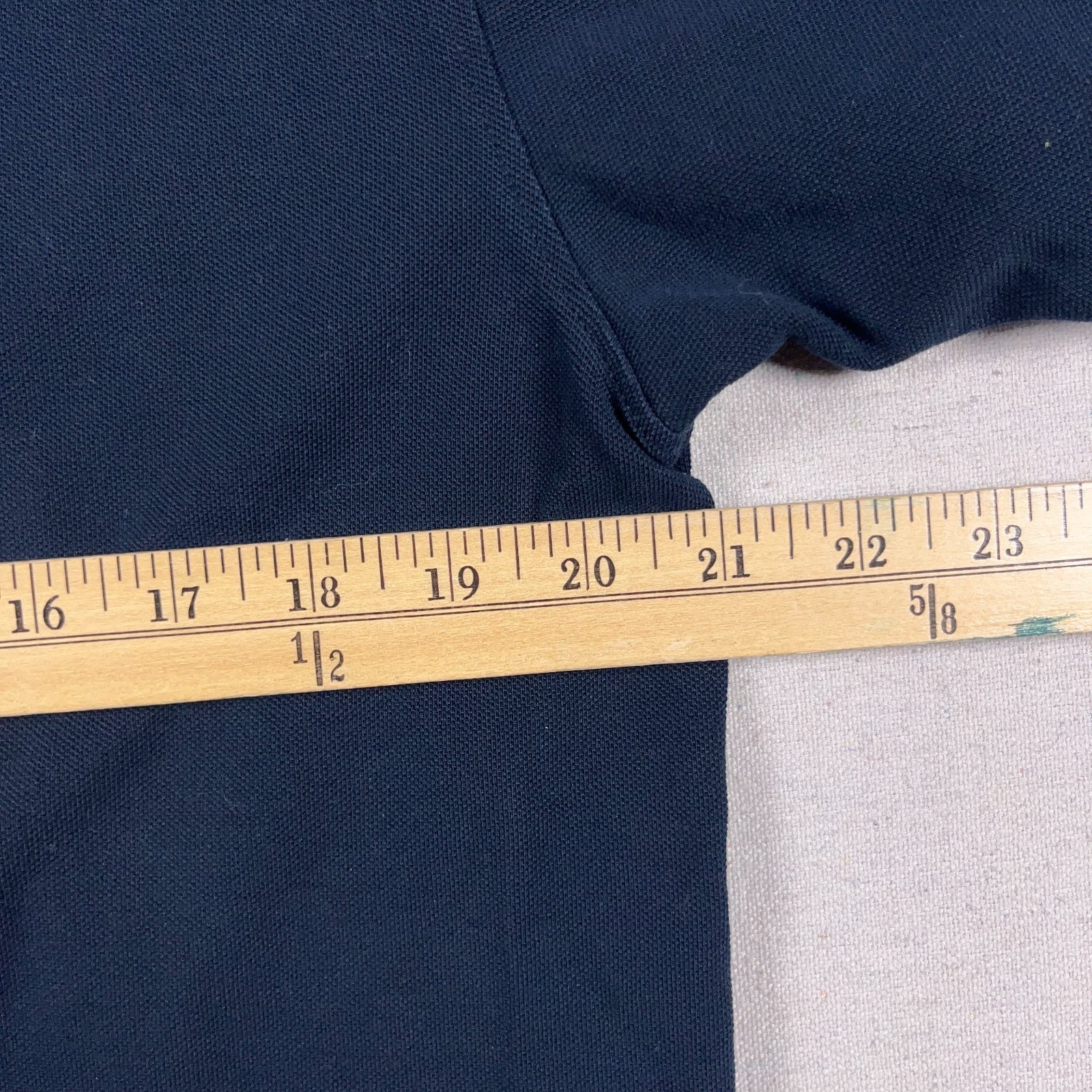 Asket Polo Shirt Mens Large Long Navy Blue Short Sleeve Pique Cotton