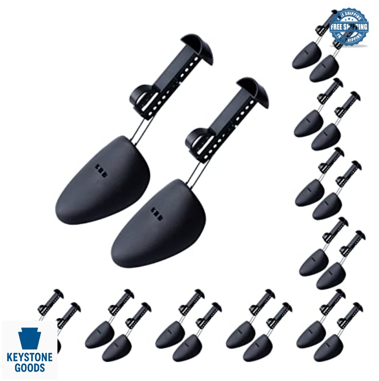 Adjustable Shoe Stretcher Trees 10 Pairs Men 7-12 Plastic Metal Portable Travel