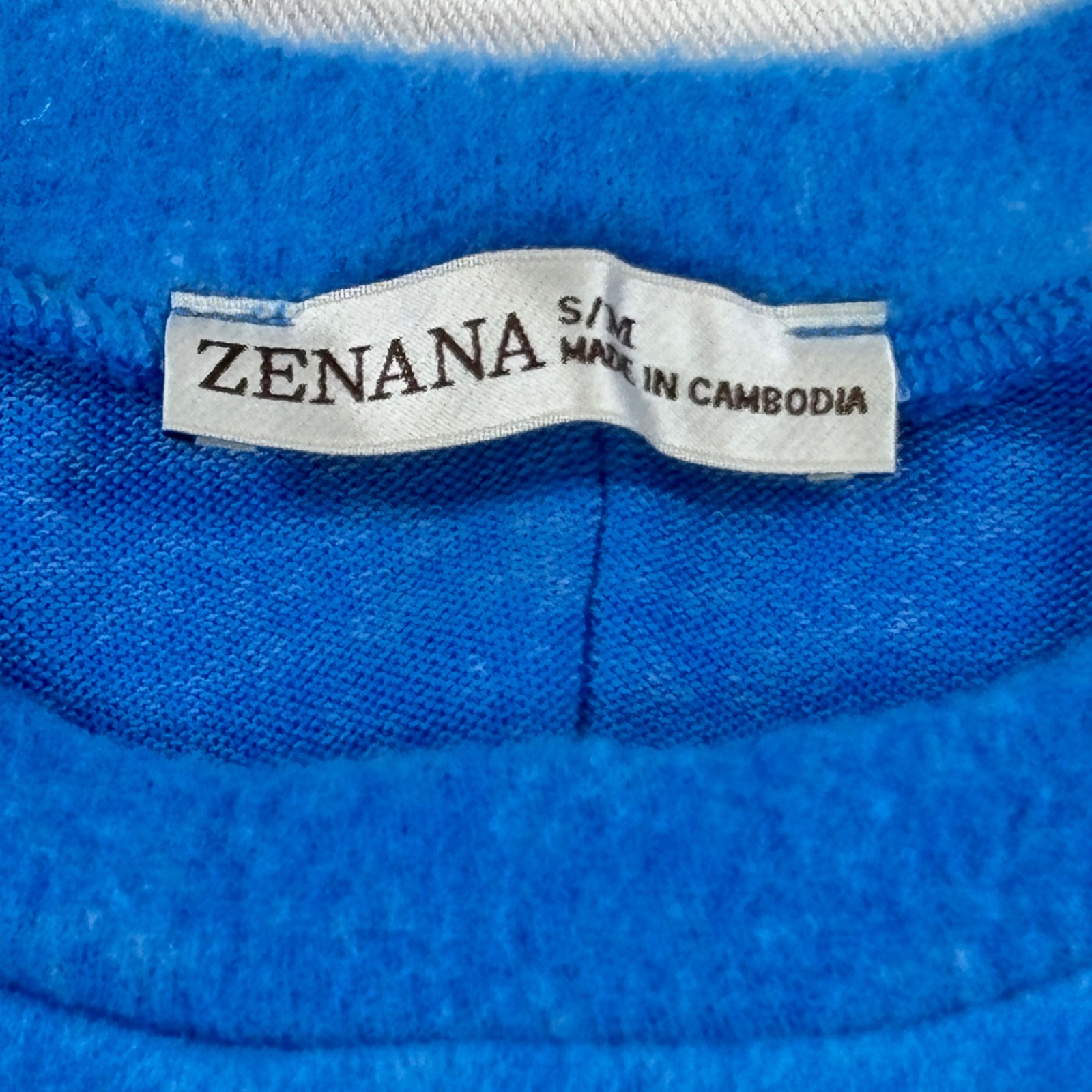 Zenana Cobalt Blue Oversized Pocket Sweatshirt HT-25041 Crew Neck Brushed S/M
