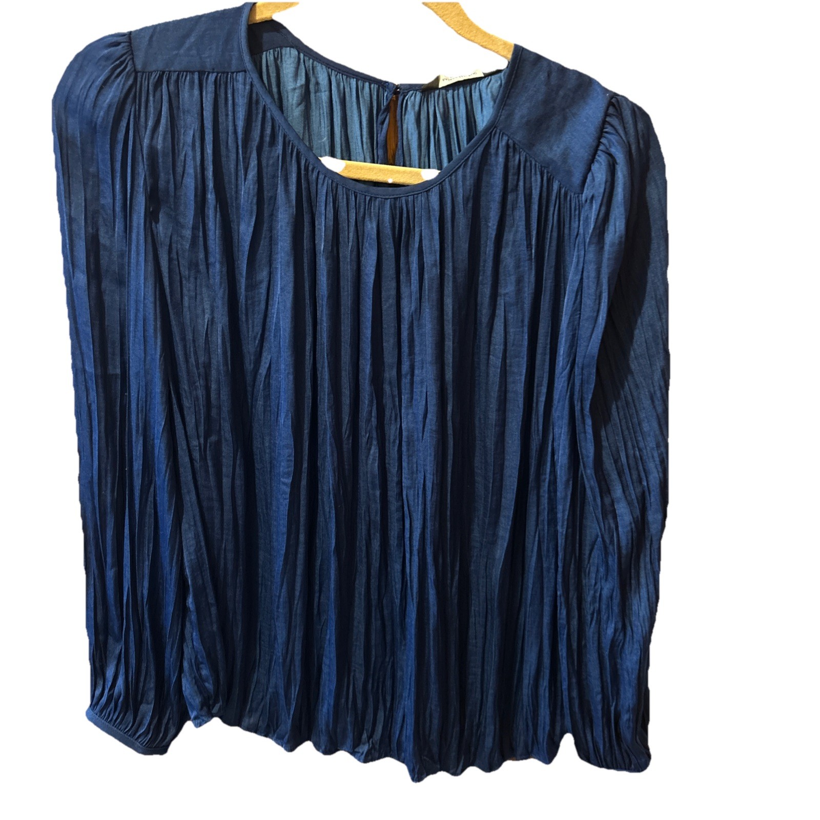 Brand New Banana Republic Navy Blue Large 💯% Polyester Long Sleeve Blouse