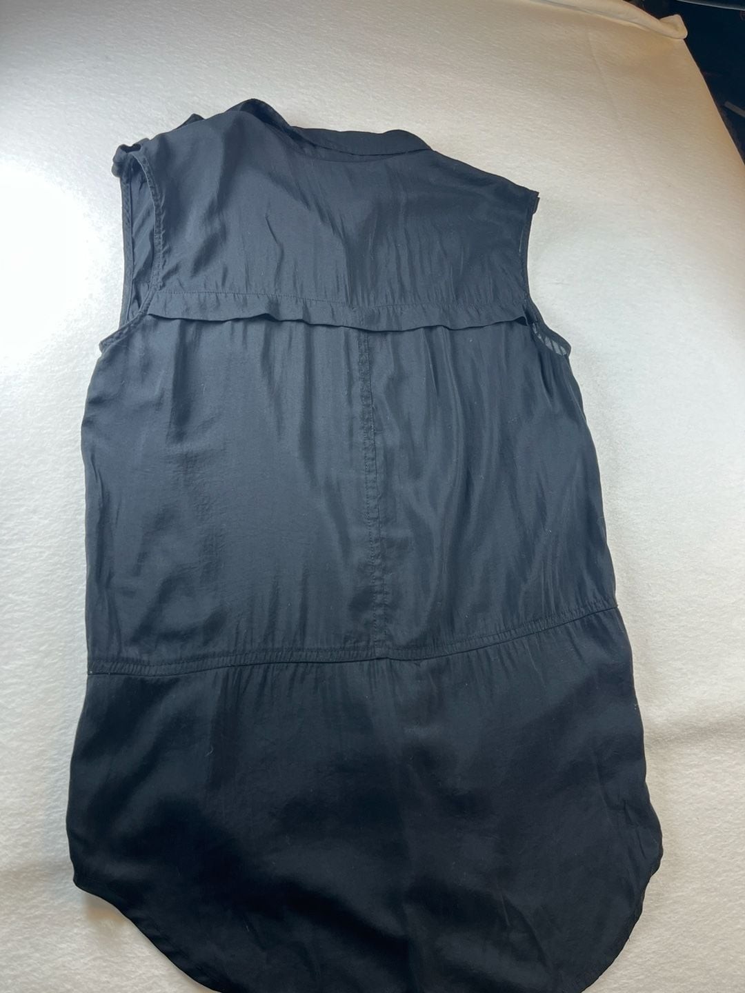Trouvé Black Sleeveless Button-Down Utility Blouse with Shoulder Epaulets