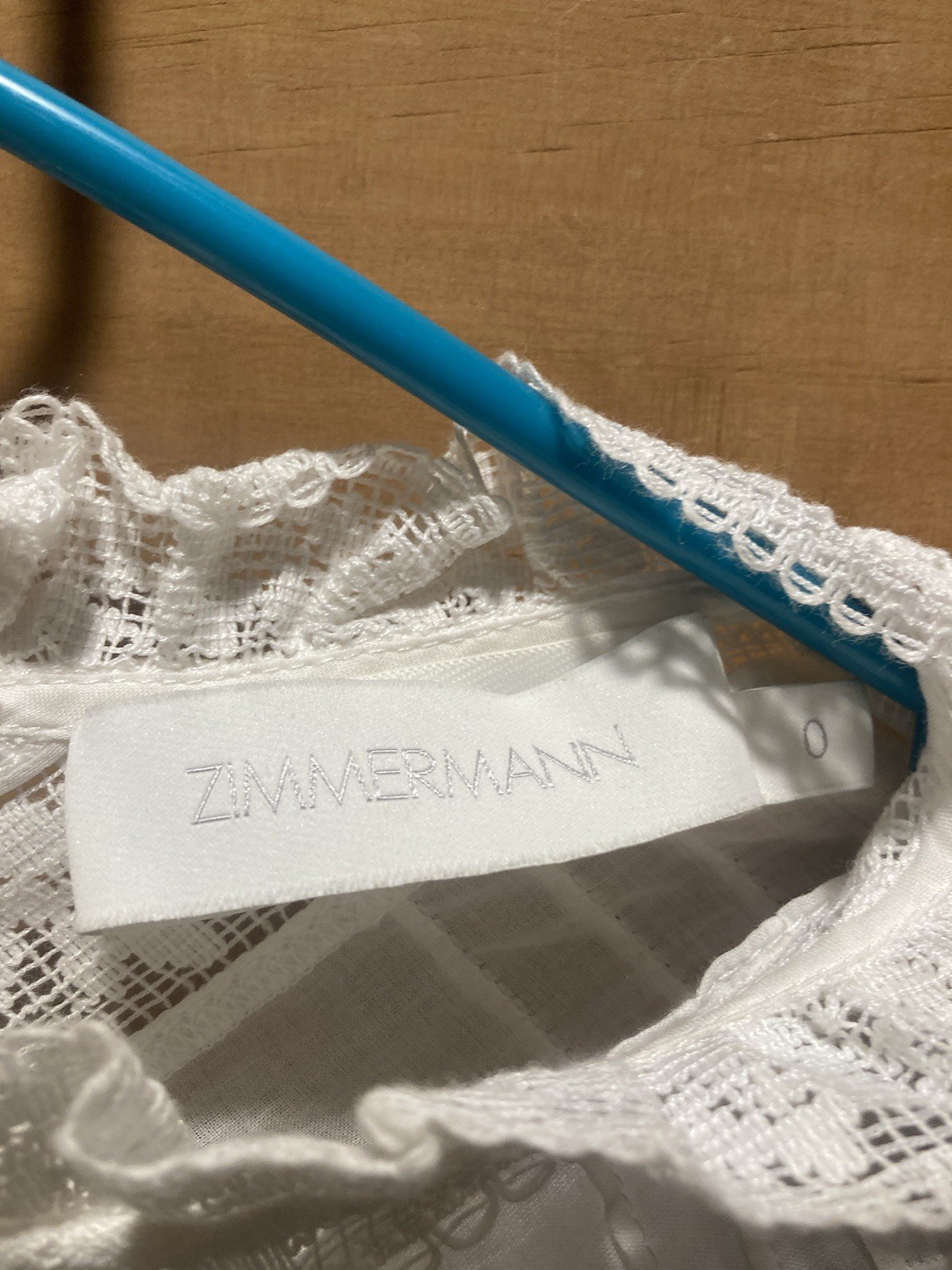 Zimmermann 0 Small Maxi Dress Lace Ruffle Long Sleeves NO LINING
