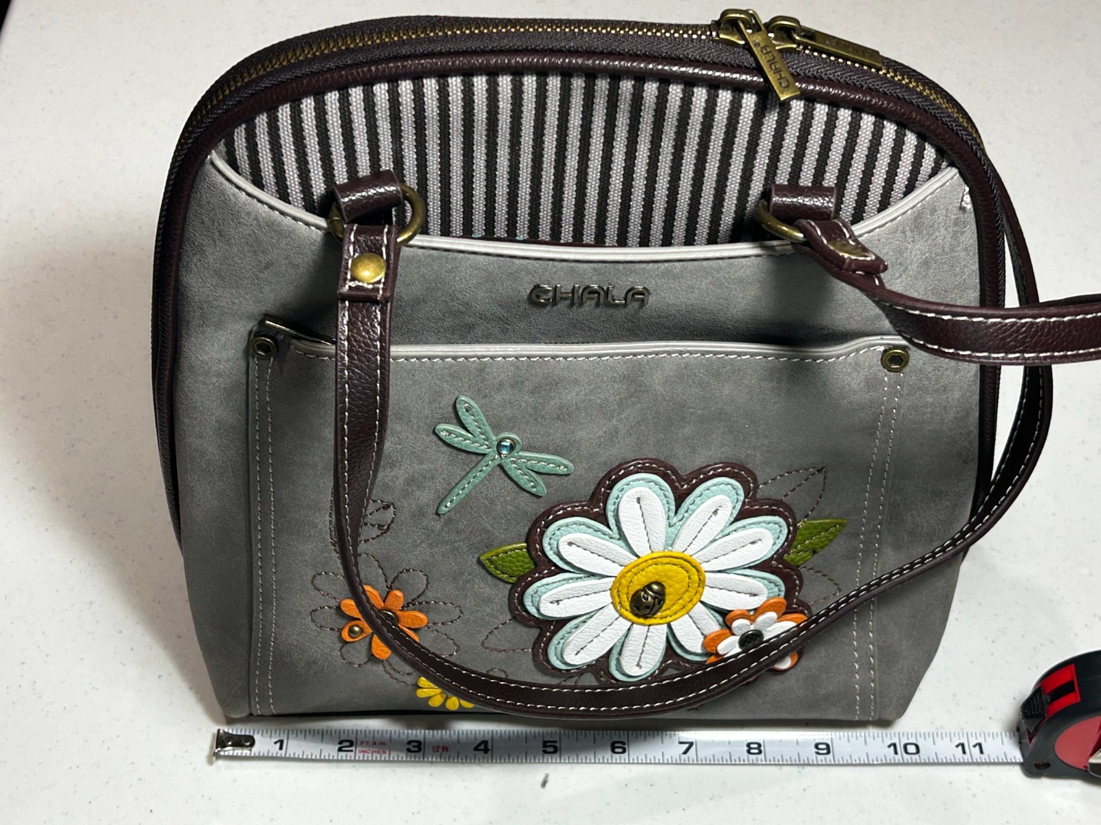 NEW CHALA CONVERTIBLE BACKPACK PURSE Medium Size in shade of grays & browns