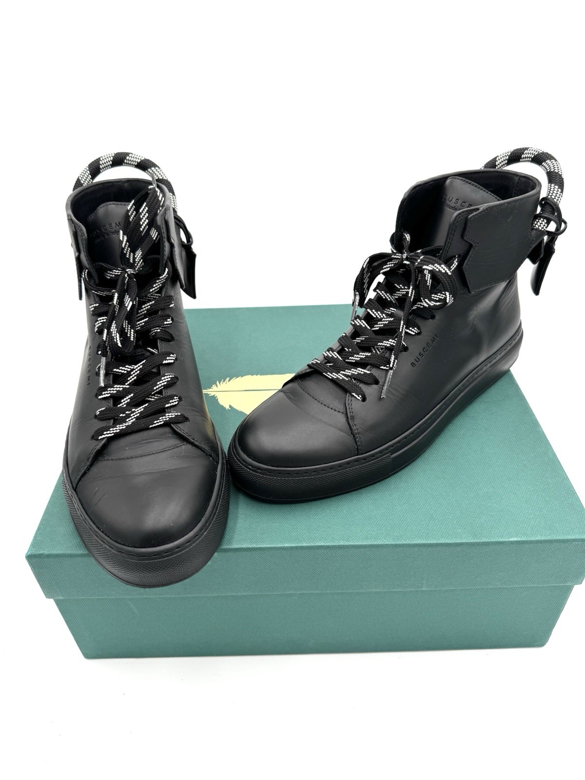 Buscemi 125MM Corda Black Leather Sneaker- Size 42 US 9