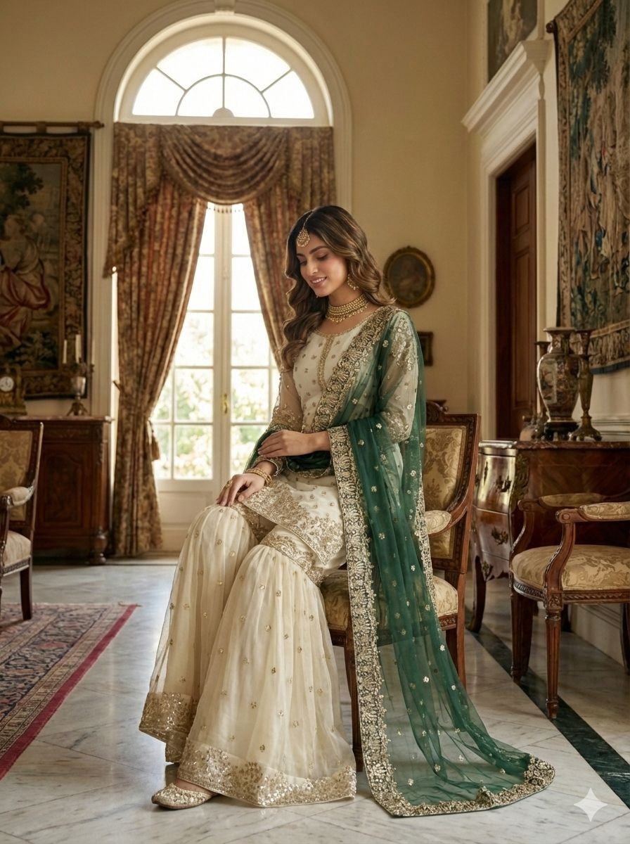 Party Wedding Wear Top Gharara Suit Designer Bollywood Pakistani Salwar Kameez