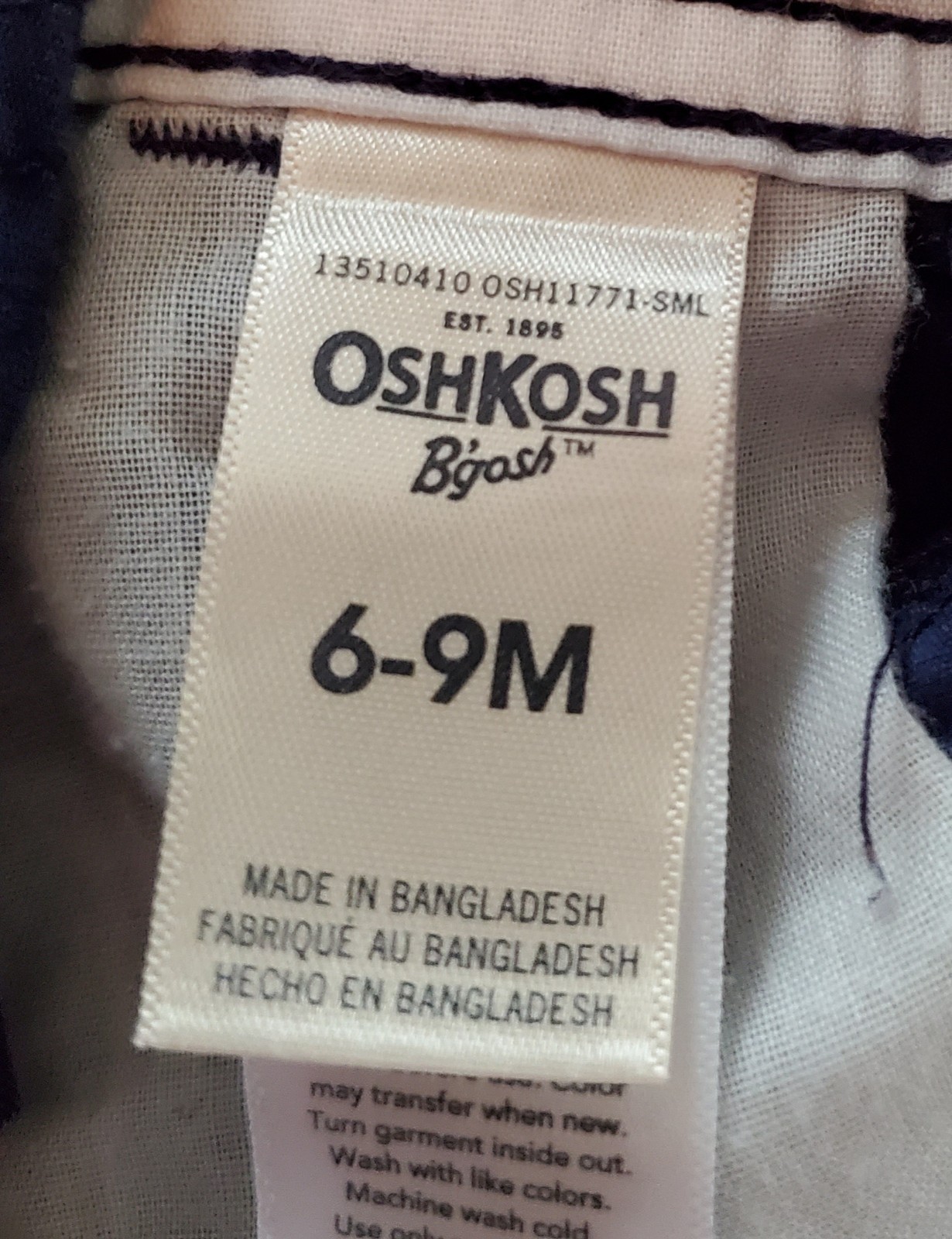 Oshkosh B’gosh Baby Overalls Shortalls 6-9M Blue US American Flag 6-9 Months