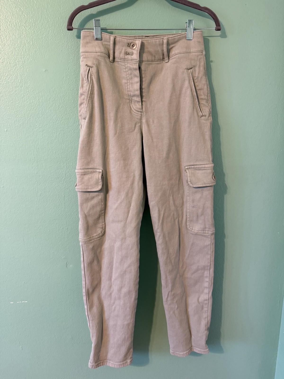 Wilfred Free Women’s Beige Cargo Pants w/ Pockets Button Closure