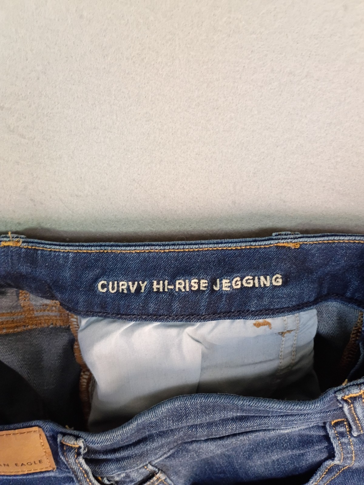 American Eagle Curvy Hi Rise Jegging Womens 12 X-Long Medium Dark Wash Jeans