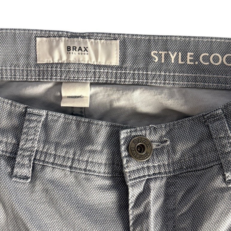 BRAX Cooper Ultralight Men’s Pants Gray Micro Print Stretch 31×32 EU 46