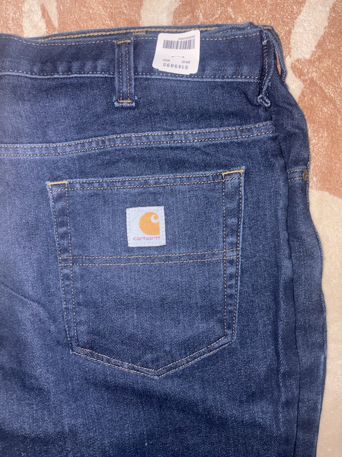 2 PAIRS Carhartt 381-83 DENIM RELAXED FIT WORK JEANS NEW 52 X 30