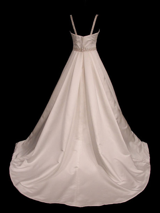 Classic Couture Satin A-Line Mon Cheri Bridal Gown Wedding Dress 12 + Shawl