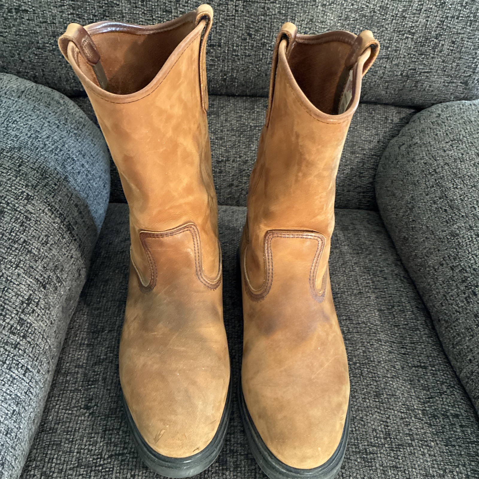Red Wing Pecos 1105 SuperSole Soft Toe Boots Mens 10 E3 3E Extra Wide Tan Leathe
