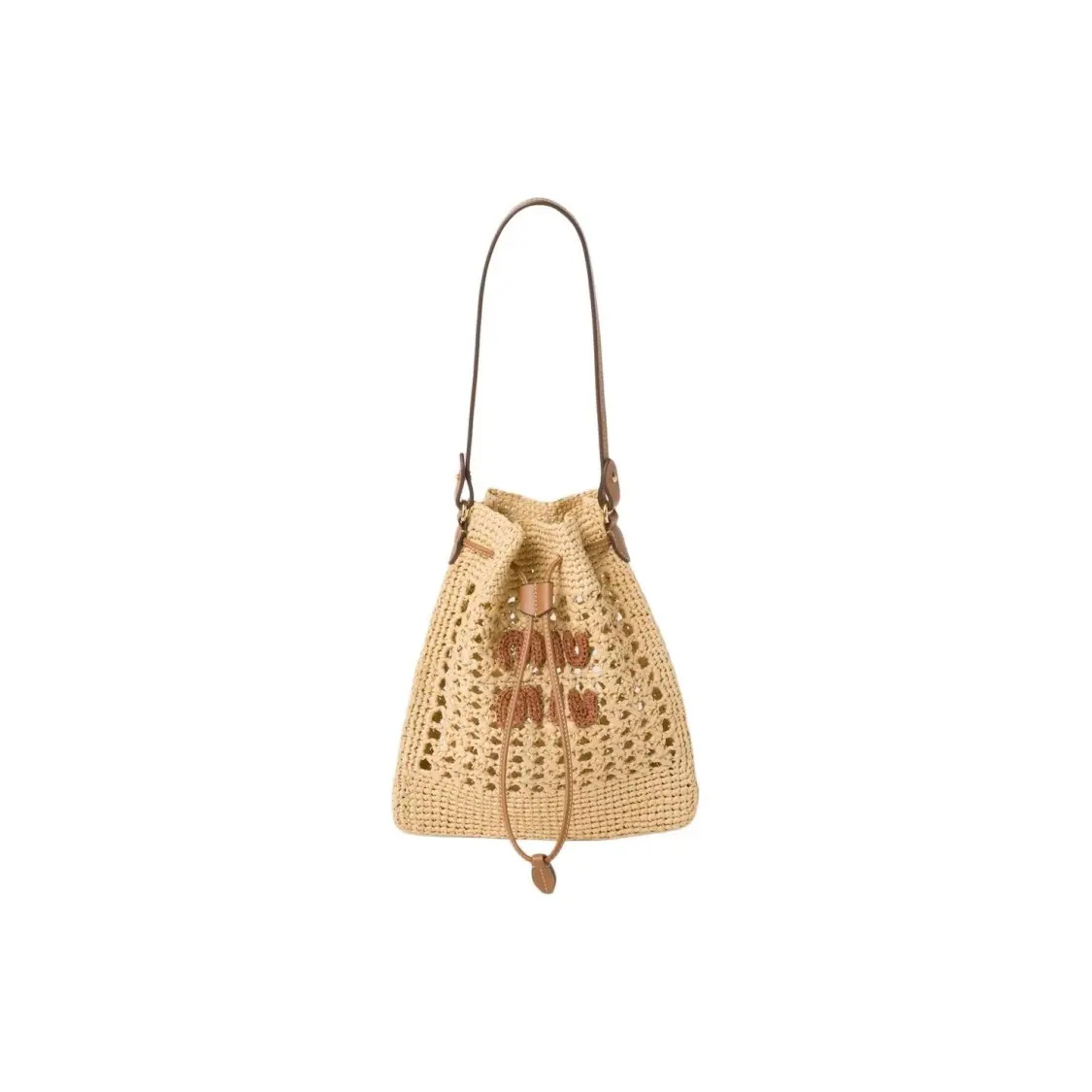 MIU MIU Raffia Fiber Hand Single Shoulder Bag Women’s Length 7.9xHeight 9.1 in