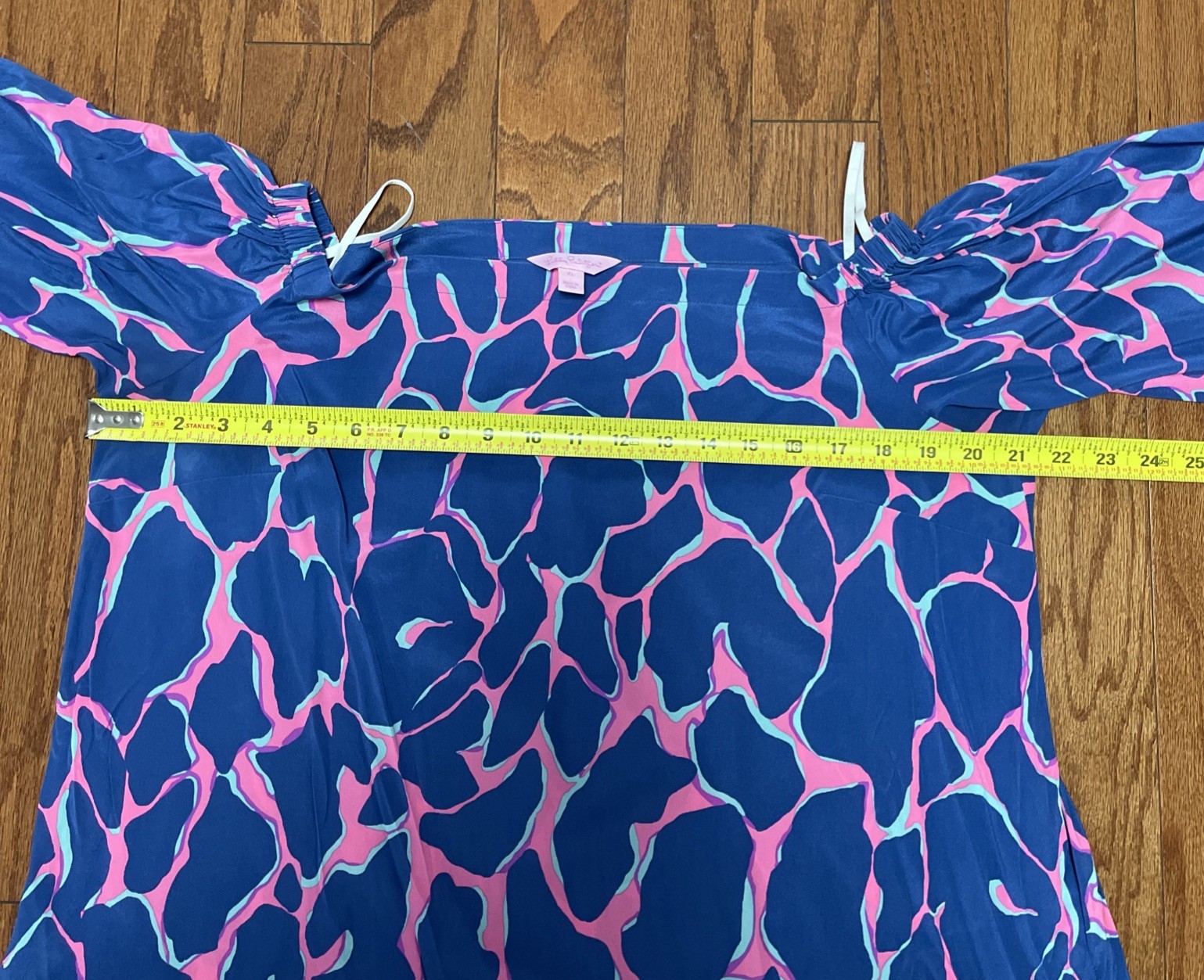 Lilly Pulitzer Broken Shaker Adura Silk Mini Dress Abstract Tiki Blue Pink Xl