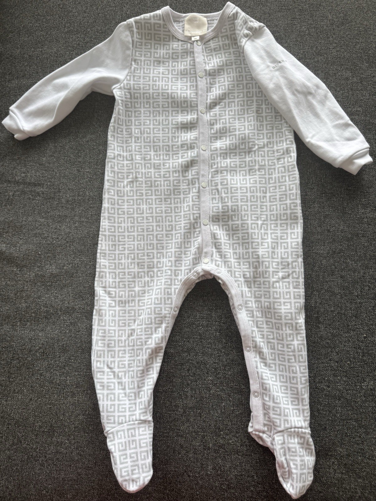 Givenchy Baby Footed Sleeper One Piece Long Sleeve Cotton Geometric 18M