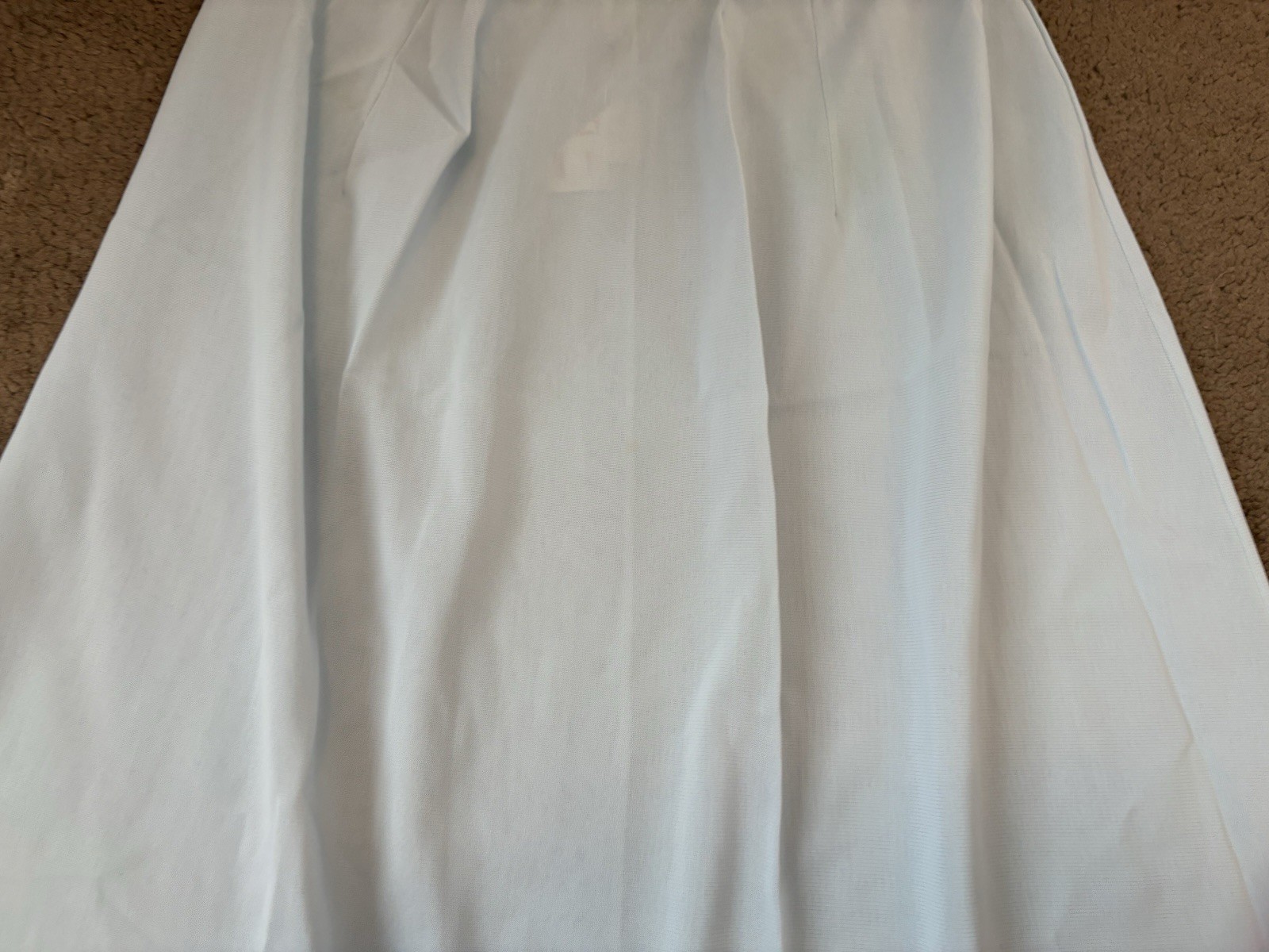 Vintage saramae lingerie 696 Light blue slip Lace Trim Slit Has Stain Sz Medium