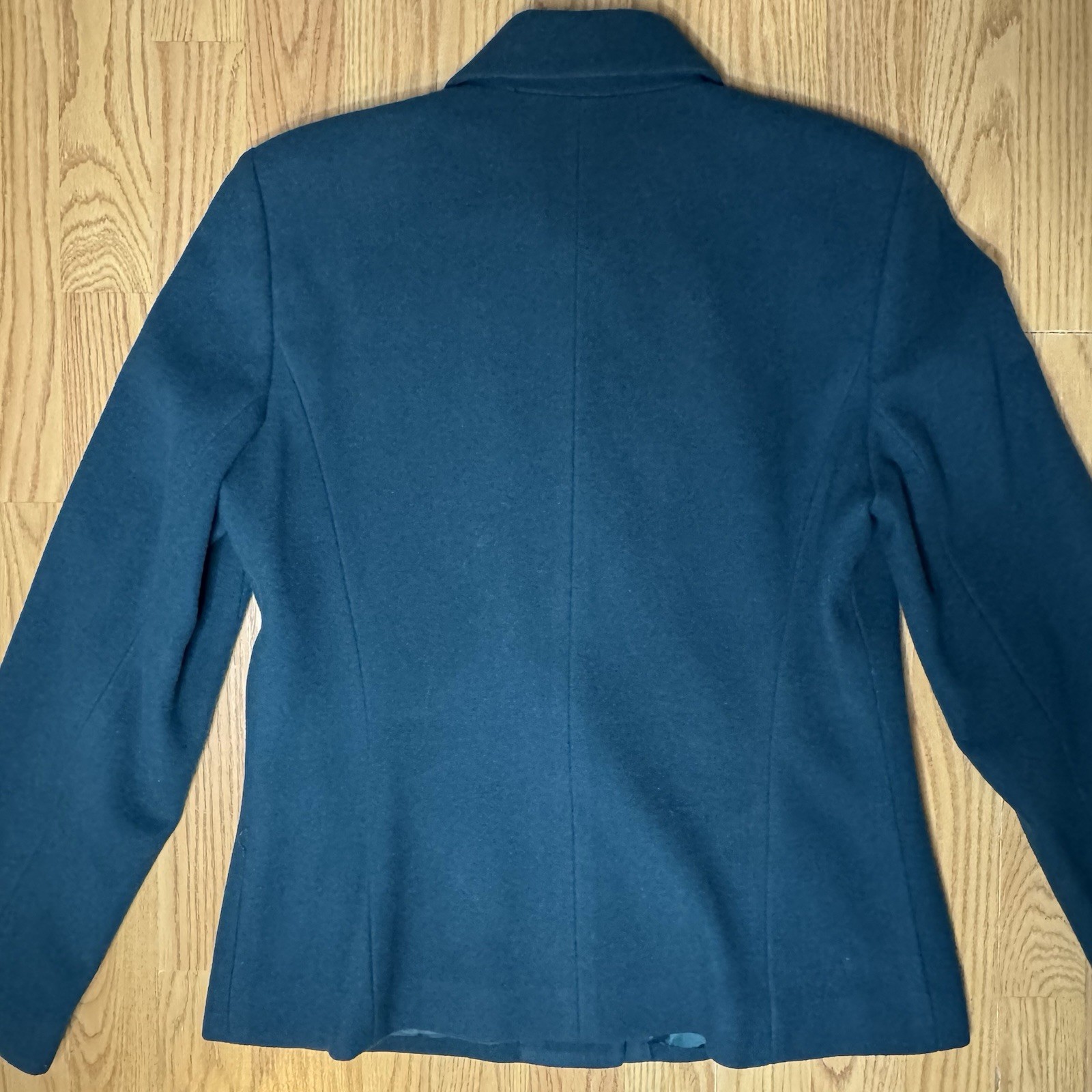 harvé benard Dark Teal Button Front Wool Blend Coat Blazer Women’s Size 10