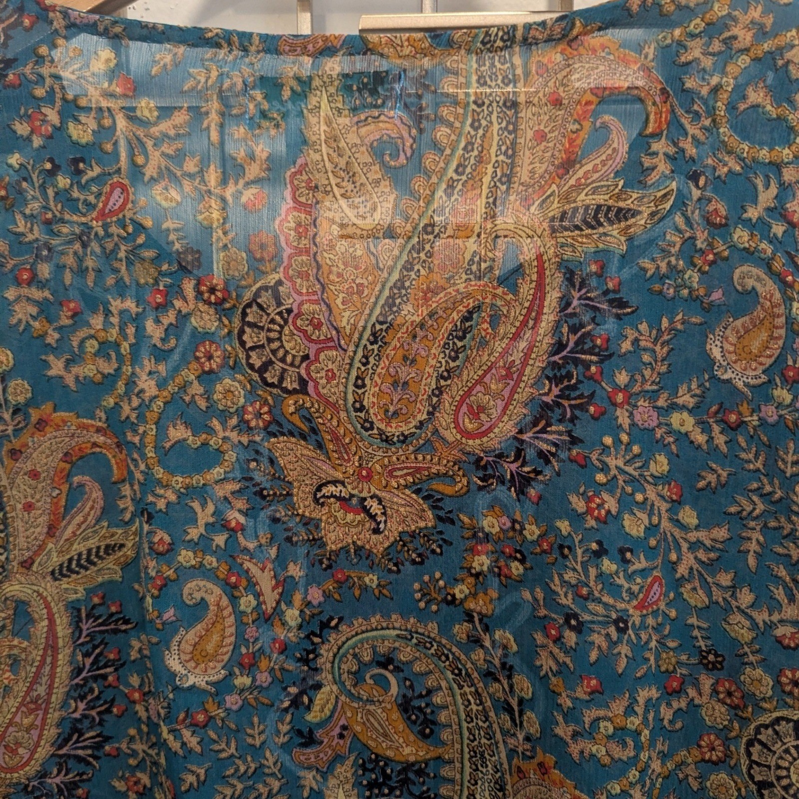 Ulla Popken Paisley Print Tunic Semi Sheer Blouse Top Women’s Size 16/18 Boho