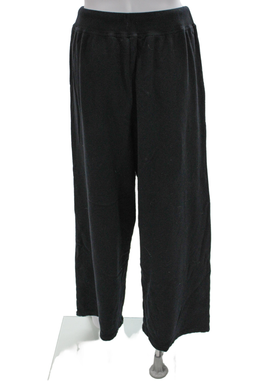 Perfect White Tee Womens Half Zipper Turtleneck Sweat Suit Black Size Small