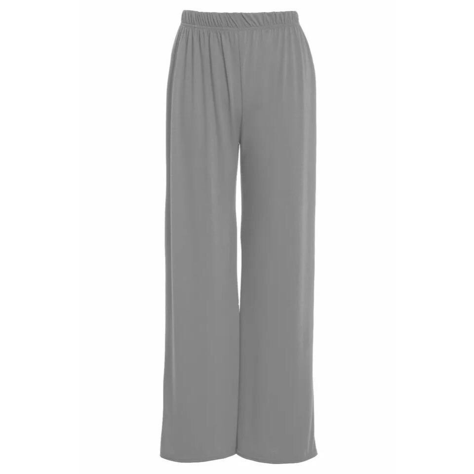 Ladies Palazzo Wide Leg Flared Elasticated Stretch Plain Trousers Womens Wide