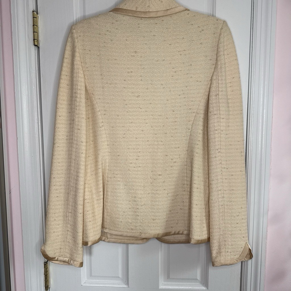 St. John St. John Collection Beige Button Front Jacket w/ Pockets Size XL