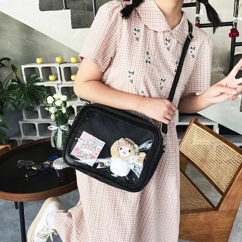 Women’s Ita Crossbody Bag Clear Transparent Shoulder Messenger Purse Cute Kawaii