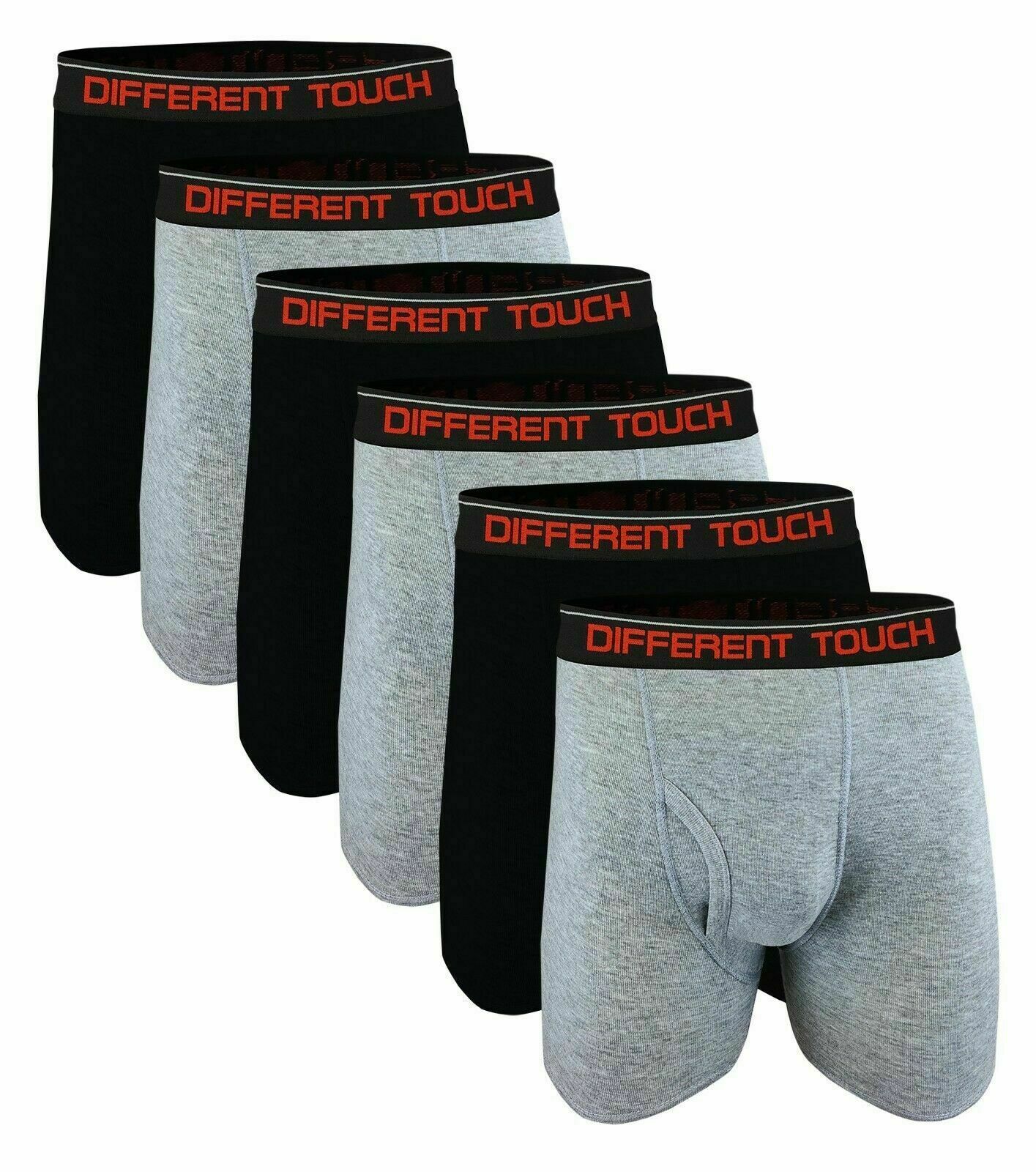 6 pack Men’s Big Tall LONG LEG Boxer Briefs 3X-4X-5X-6X USA Size DIFFERENT TOUCH