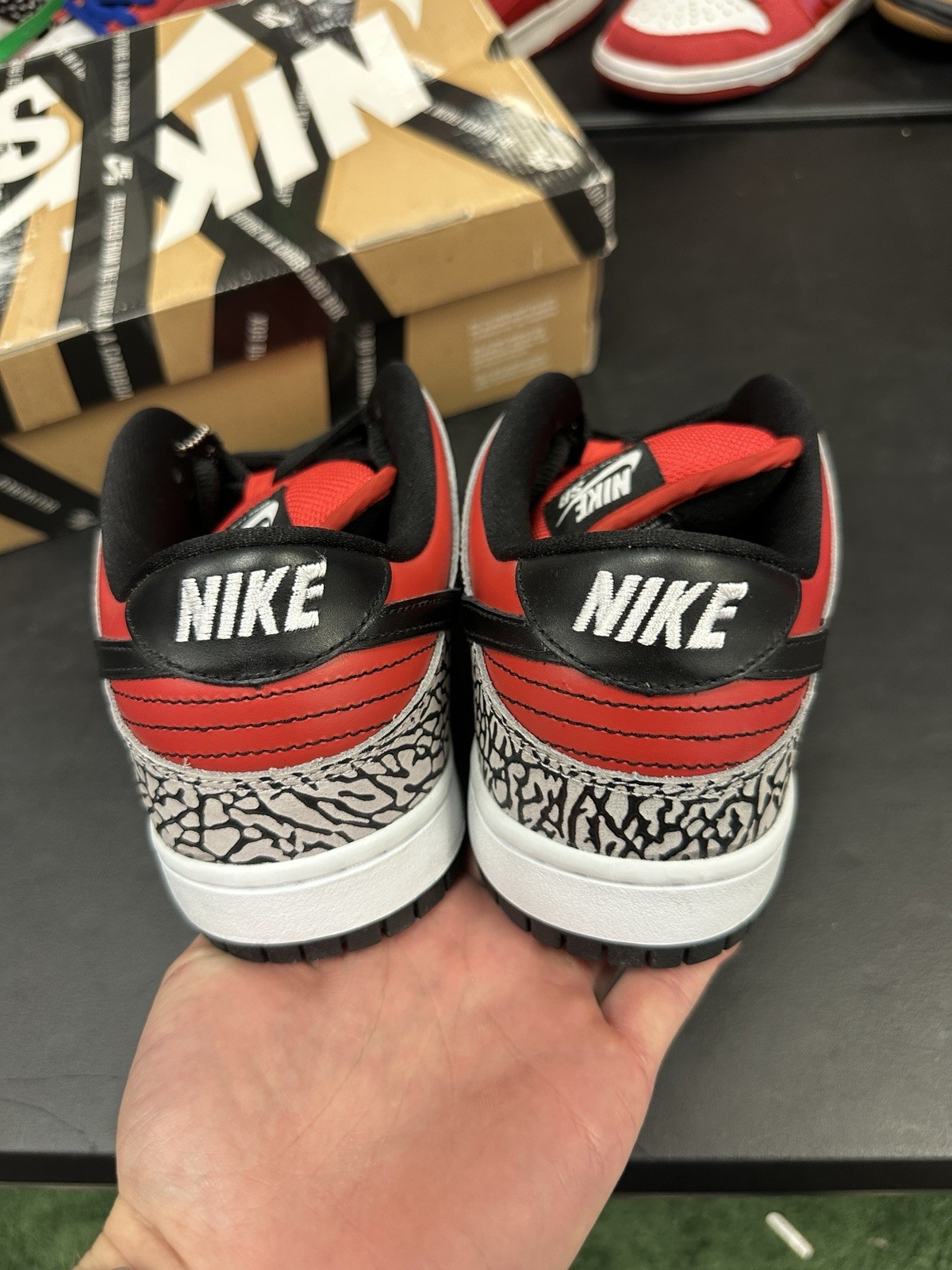 Size 10 – Supreme x Nike Dunk Premium SB Low Red Cement