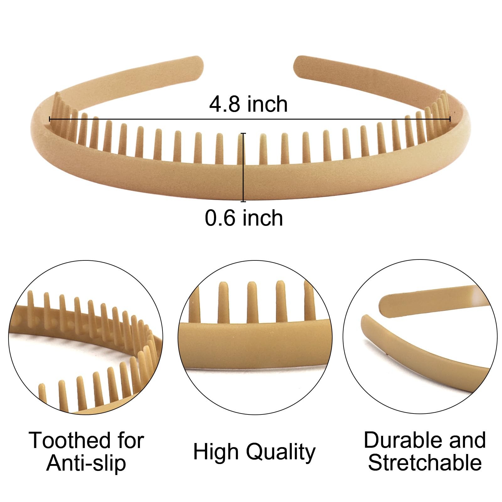 TODDER 10 Pcs Teeth Comb Headbands for Women 10 Count (Pack of 1), Color 03