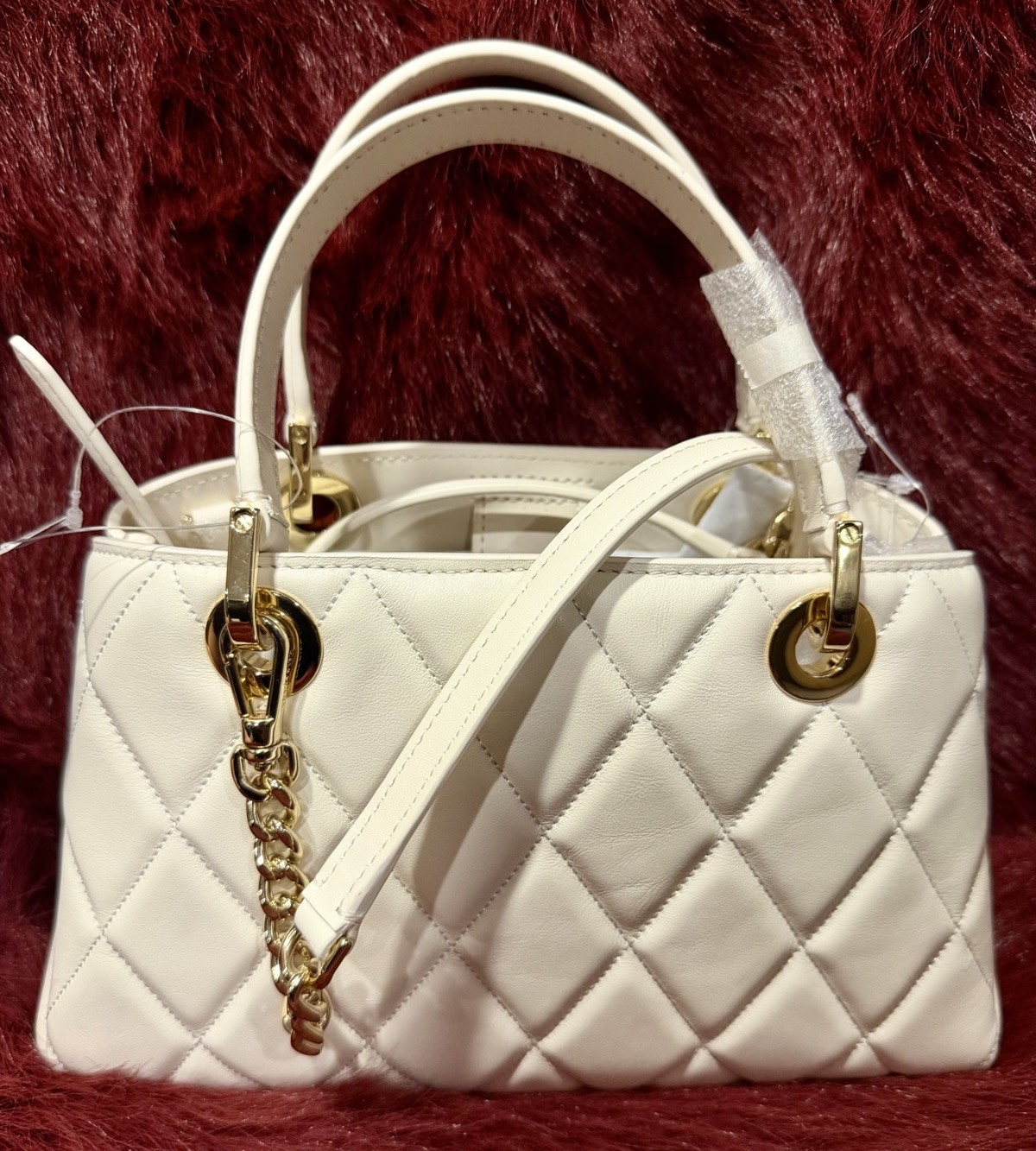kate spade new york White Small Satchel Detachable Strap Gold