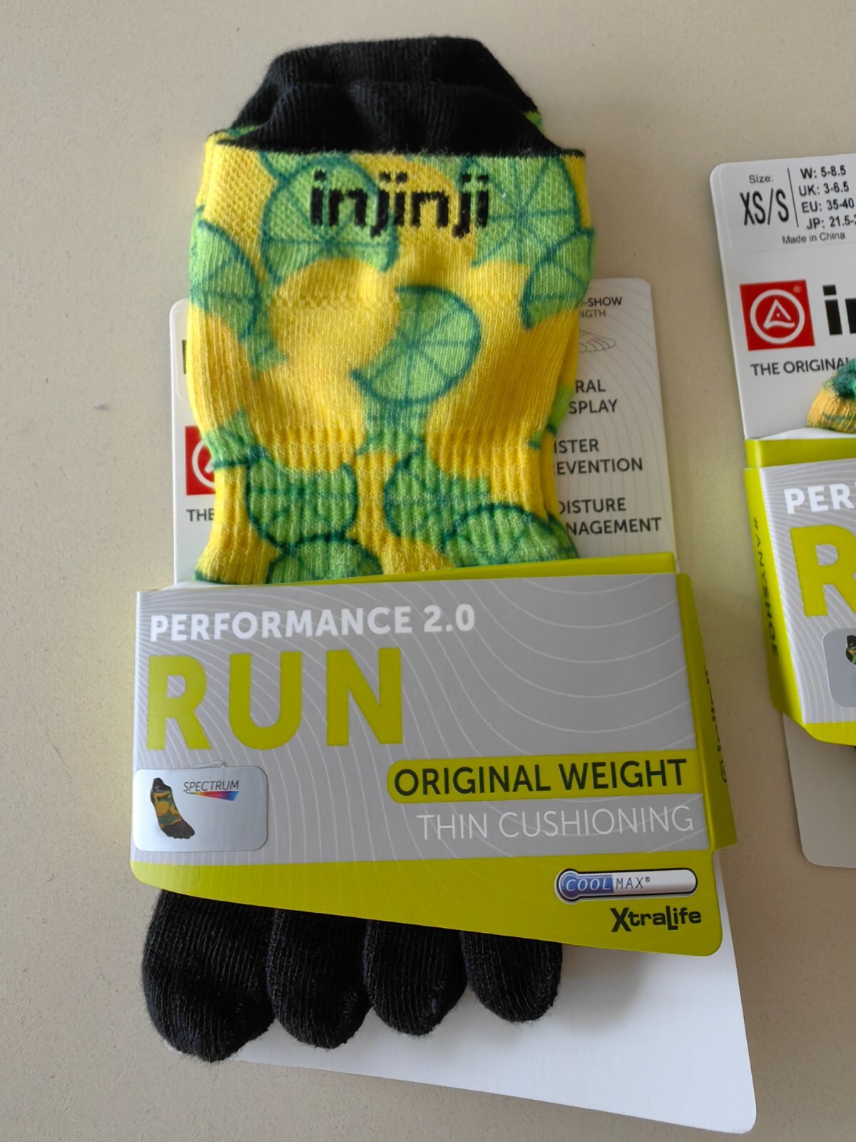 2024 1 Pack Injinji Run Ultra light Original Thin No Show Toe Socks size XS-L