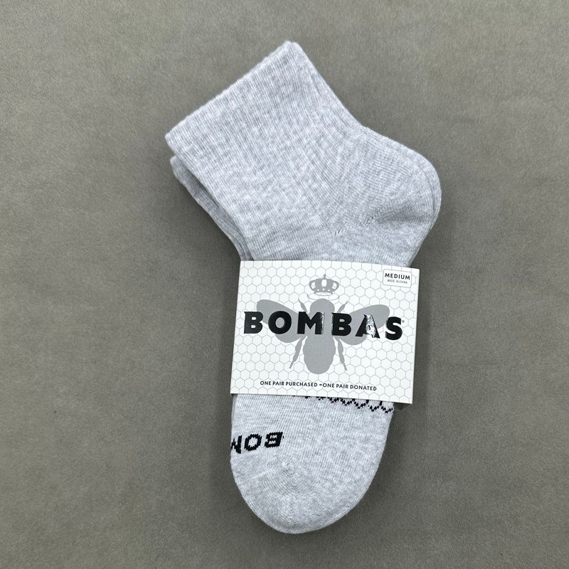 3 Pairs Men’s Solid Honeycomb Quarter Socks Size Med 6-9 Grey Classics BOMBAS