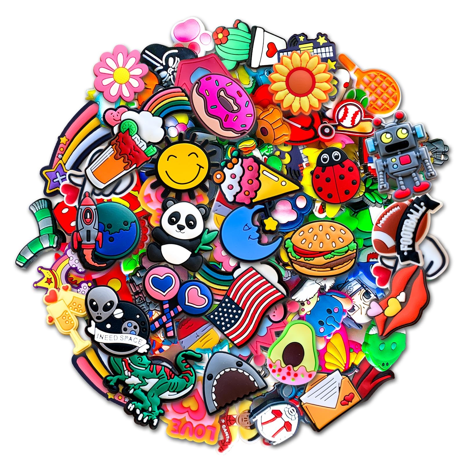 30 Pcs Mixed Pvc Shoe Charms Lot Different Charms Fit For Croc Clog Sandals