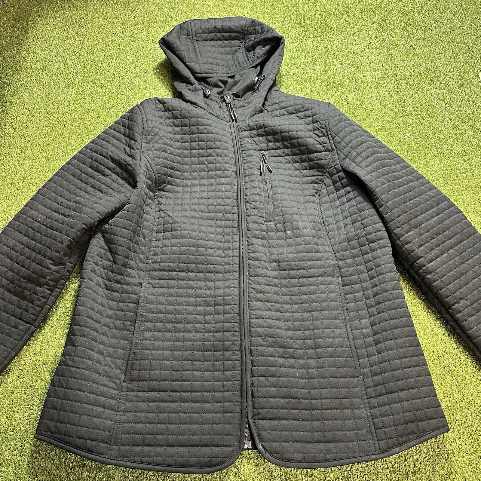 NWOT Lands’ End Women’s Adjustable Hood Quilted Jacket, Black , Size L