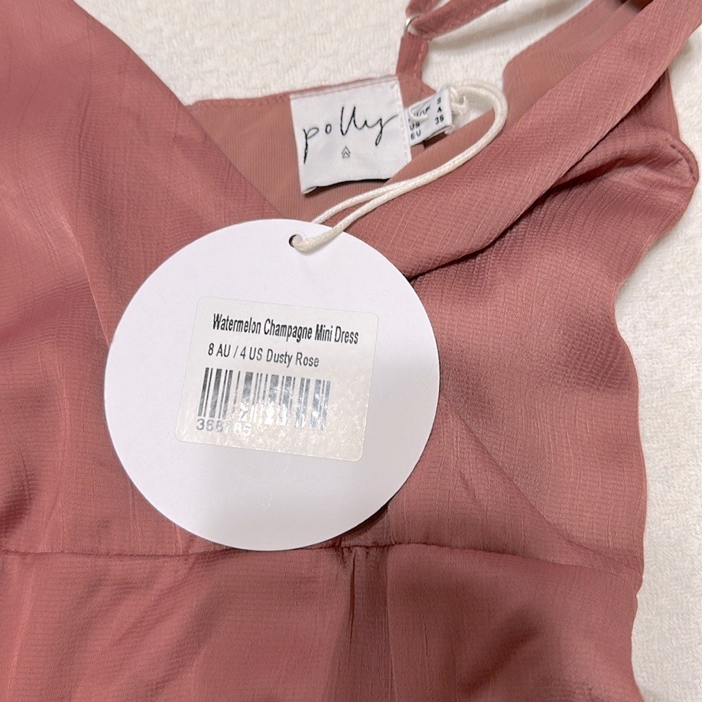Princess Polly Watermelon Champagne Mini Elegant Dress, Size US 4