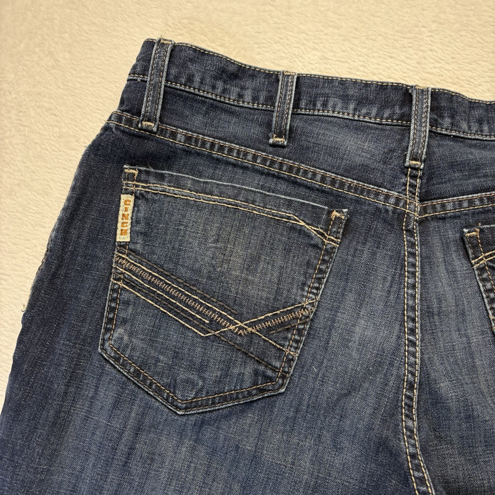 Cinch Jeans Men’s 35×32 Dark Stonewash Ian Stretch Mid Rise Slim Fit Boot Cut